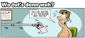Cartoon - Wo tut's denn weh?